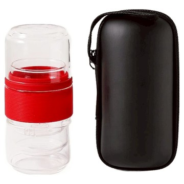 品茗旅用 便攜茗茶套組  茶杯 + 茶巾 + 茶葉罐 + 泡茶壺 + 收納包  1組  紅色