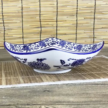 碗陶瓷四方碗家用復古淺碗深盤餐廳商用釉下彩餐具盤碗碟菜碗面碗