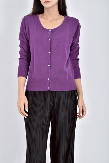 (M) nine company排扣紫色長袖上衣