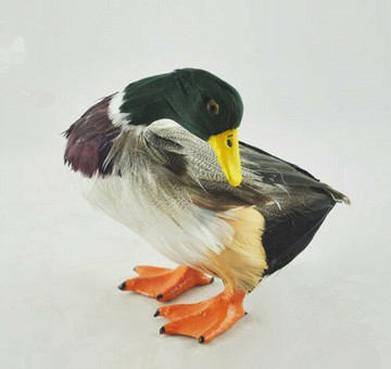 仿真動物 手工藝品 仿真鴨玩具 鴨子 羽毛鴨  鴨模型攝影道具