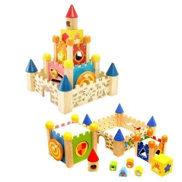 【I’m toy 泰國木製】 12合1多功能 城堡積木