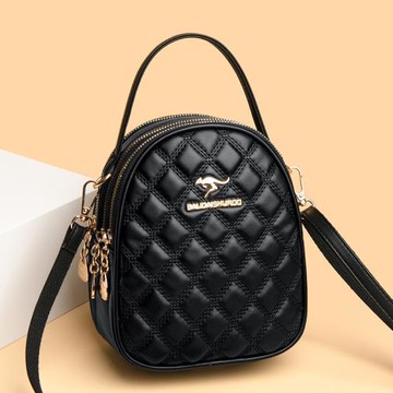 袋鼠真皮小包包女2025新款媽媽包韓版大氣單肩斜挎包潮手提小圓包