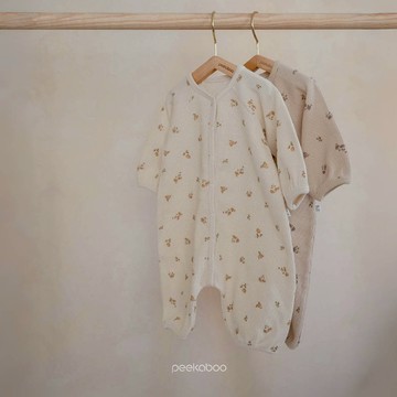 peekaboo 華夫格花卉寶寶連身衣｜嬰兒包屁衣 寶寶衣服 韓國童裝 女寶連身衣 嬰兒衣服 兒童衣服