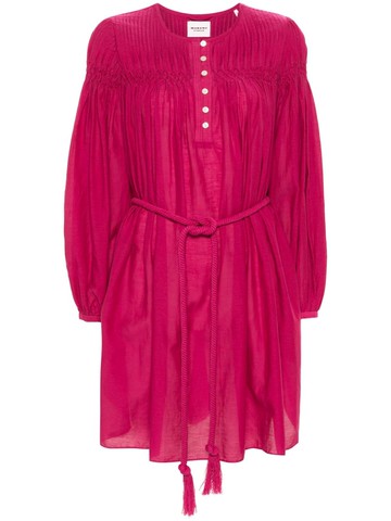 MARANT ÉTOILE - Adeliani pintuck-detail dress - women - Viscose/Cotton - 40 - Pink