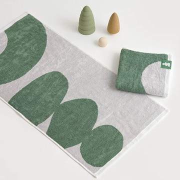 韓國 Bamboo bebe - 超柔軟毛圈竹纖維吸水多用途大毛巾-幾何樹-綠 (45x90cm)