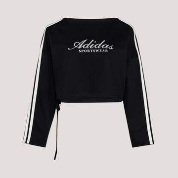 Adidas 愛迪達 Dce Ls Tee KX8923 女 長袖上衣 休閒長袖 防曬 短版 黑