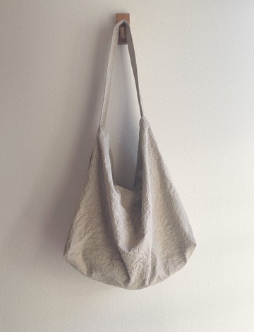 日本製造 水洗感亞麻&棉單肩托特包 附寬底與內袋