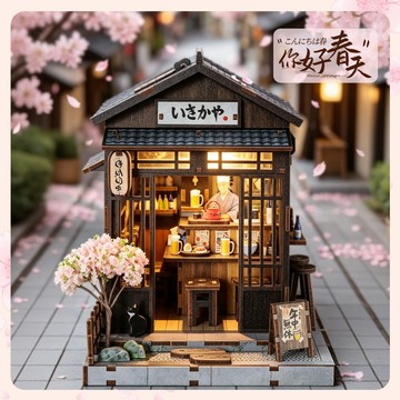 【🔥蟹憂雜貨鋪 免運🔥】正品 ROKE 町巷酒舍 DIY小屋 手工拼裝模型 微縮場景 3D立體拼圖 益智拼搭玩具禮物