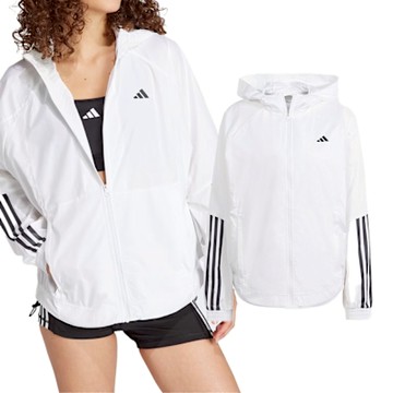 Adidas Hyglm Windb 女 白色 風衣 運動 訓練 慢跑 寬鬆 愛迪達 休閒 連帽 外套 IS8042