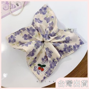 ✨臺灣出貨✨【飾飾如意】韓系ins風植物花卉大腸髮圈高級方巾女扎馬尾皮筋碎花少女清新