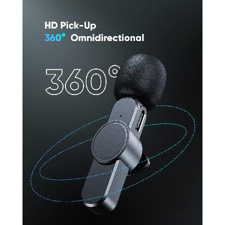 Wireless Microphone for iPhone iPad, Upgraded Noise Reduction, Mini Lavalier Lapel Mic, Ultra-Low Delay Potable Clip On Lapel Mic for YouT(並行輸入品)