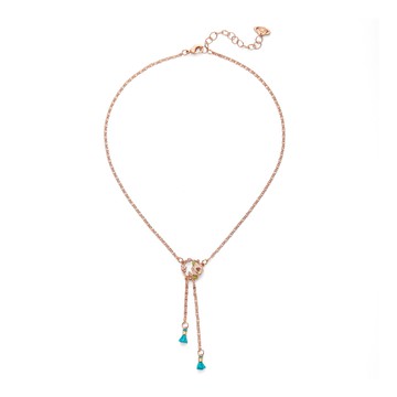 Pingkeu Yumeo 玫瑰小白花土耳其藍流蘇玫瑰金