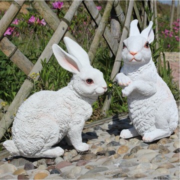 園藝擺件 別墅園藝庭院擺設入戶花園裝飾品擺件園林景觀造景創意仿真兔子班級布置