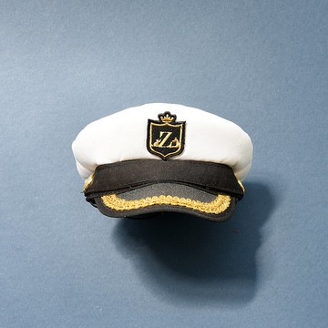 【ZAZAZOO】寵物軍禮帽/機長帽/海軍帽_經典白