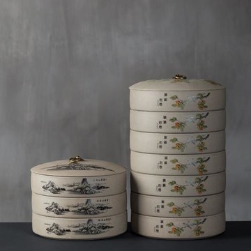 粗陶茶葉罐白茶普洱茶餅罐357g一餅三餅七子餅裝可疊加家用醒茶盒