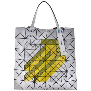 ISSEY MIYAKE 三宅一生BAOBAO亮面透光幾何方格6X6手提/托特包(限量版-香蕉圖騰)