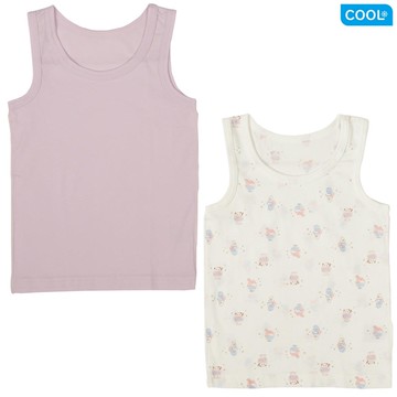 akachan honpo - 坦克背心2件組  涼爽棉-熊貓聖代-紫色