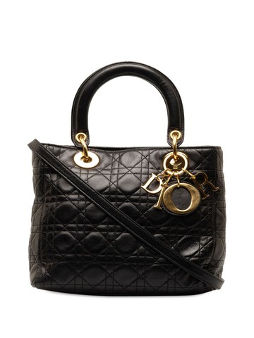 Christian Dior Pre-Owned - 20th Century Medium Lambskin Cannage Lady Dior satchel - women - Lambskin - One Size - Black