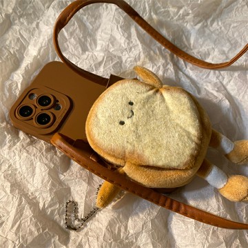 免運~可斜挎背包式零錢包麵包15適用iphone14promax蘋果13手機殼iphone12矽膠11保護套新款14