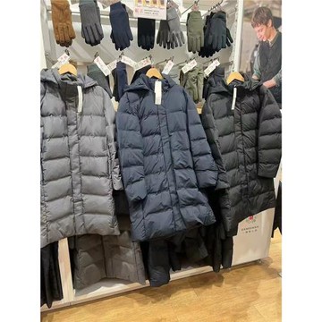 男裝女裝無縫羽絨大衣外套夾克連帽羽絨服中長款冬478280/470079