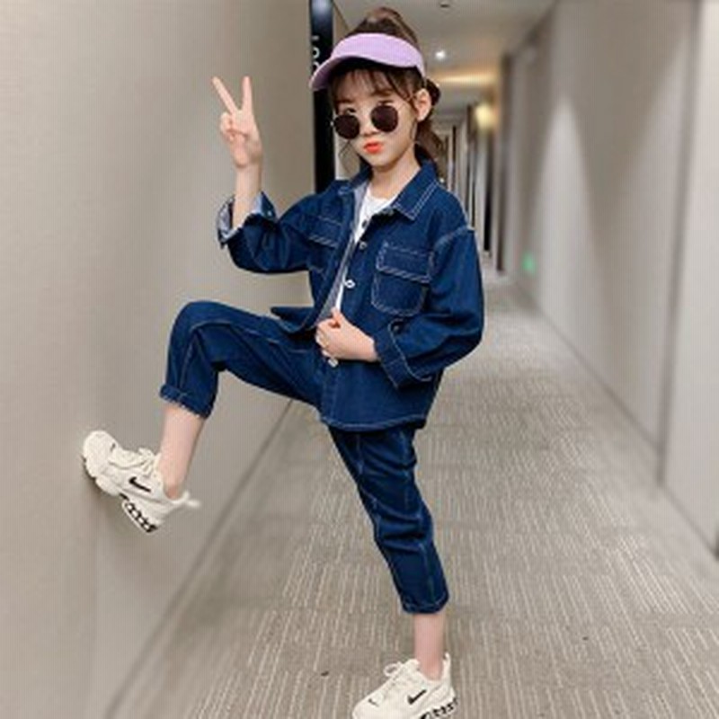 子ども服 セットアップ キッズ 女の子 デニムジャケット ジーンズ 2点セット ジュニア服 学生 通販 Lineポイント最大1 0 Get Lineショッピング