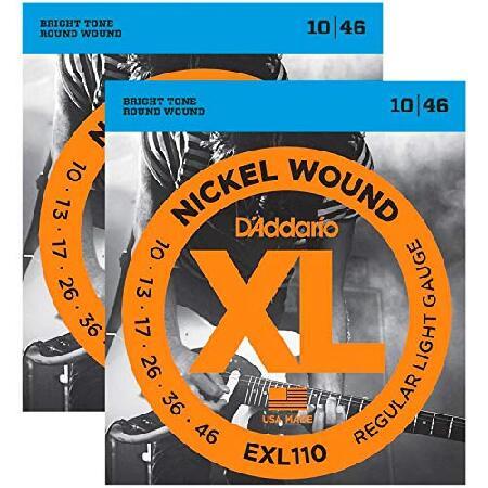 D'Addario EXL110 Nickel Wound Electric Guitar Strings, Regular Light, 10-46 (2 Pack)並行輸入