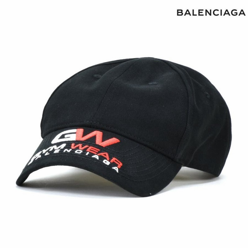 バレンシアガ ベースボールキャップ 帽子 ブラック GYM WEAR CAP