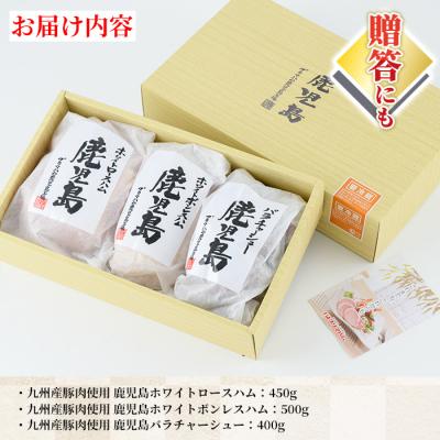 ふるさと納税 いちき串木野市 鹿児島≪R‐100≫　九州産豚肉使用のハムなど3種セット