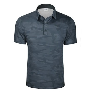 男式夏季迷彩高爾夫速乾T恤短袖衫