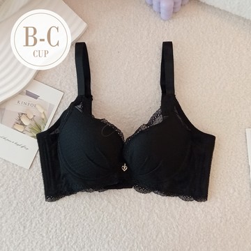 內衣【心語花庭】集中包覆軟鋼圈 *B/C罩 (黑) #7823