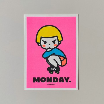 Risograph 牆壁裝飾插畫海報（A4）