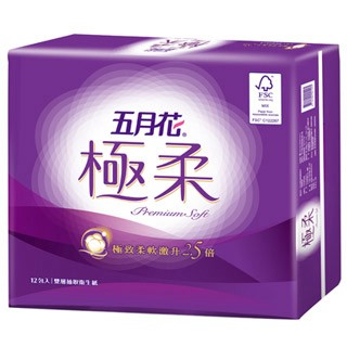 五月花 極柔頂級抽取衛生紙(110抽x12包/串)