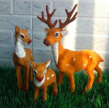 動物模型 仿真梅花鹿 夫妻鹿 圣誕鹿  攝影道具 教學用品場景裝飾
