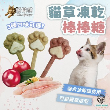 【單支販售】🦁驕傲貓 貓草凍乾棒棒糖 貓掌凍乾 寵物棒棒糖 貓咪零食 貓凍乾 貓咪點心 羊奶 凍乾 貓草 F074