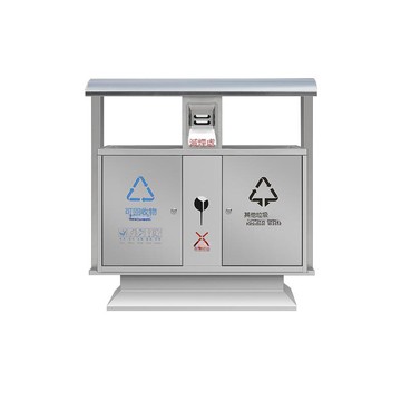 戶外垃圾桶不銹鋼三四分類垃圾箱公園景區市政街道雙桶環衛果皮箱[DD080109]
