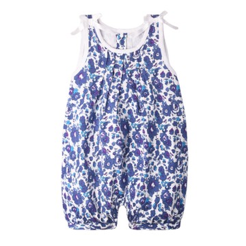 baby童衣 連身衣 滿版藍碎花女寶寶爬服60121