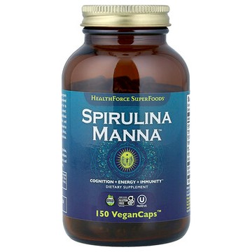 HealthForce Superfoods, Spirulina Manna™，150 粒全素膠囊™