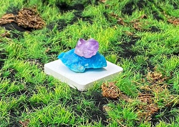 天然藍磷灰 天然紫晶骨幹能量套組 提升表達 避邪 辦公室風水擺件