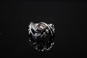 水川/手作銀飾/男戒/浪花菊