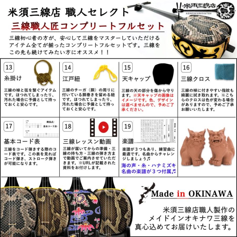 三線 沖縄三線 ペグカラクイ仕様 真壁型 黒塗り 人工皮 初心者