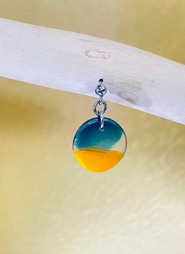 琉璃耳環 單邊1只 夾式耳環 窗花復古耳環 手作飾品 醫療鋼耳環