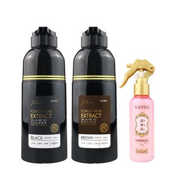 【KAFEN卡氛】2入組 何首烏染髮膏Plus+ 升級版 400ml*2 贈亞希朵保濕噴霧150ml*1瓶 可可棕新上市