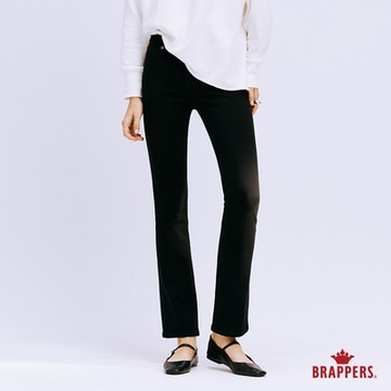 BRAPPERS 女款 中空紗中腰彈性九分喇叭褲-黑