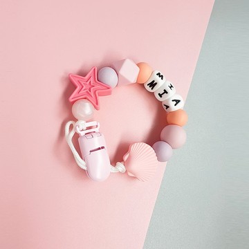 MIA 貝殼 星星 奶嘴鍊夾 / 客製化奶嘴鏈 可套香草奶 (27cm)