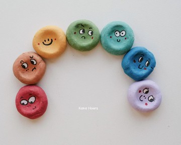 可可森林 搞怪表情圓臉彩色粘土冰箱貼