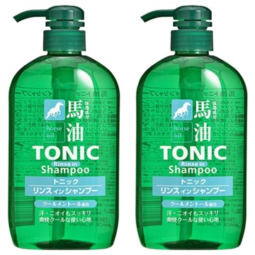 KUMANO 熊野油脂 馬油TONIC 酷涼雙效洗髮精 含薄荷精華  600ml  2瓶