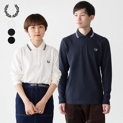 FRED PERRY 英国 M1212 ブラック×ゴールド 長袖ポロシャツ FRED PERRY ポロシャツ The Fred Perry Shirt - M1212