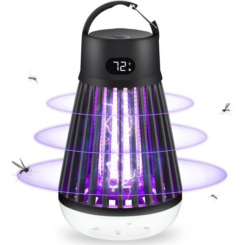 DeliToo 捕虫器 2023最新 電撃殺虫灯・LEDランプ 電気蚊取り器 2in1 usb充電式 大容量2000mAh UV光源吸引式