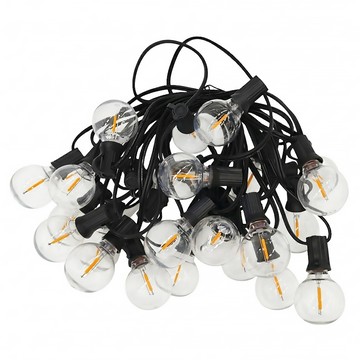 露營防水燈串 G40 LED 25燈 + 備燈  透明色 + 黃光  1組