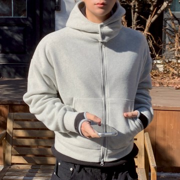 【Metanoia】🇰🇷韓製 短版抓絨連帽棉外套